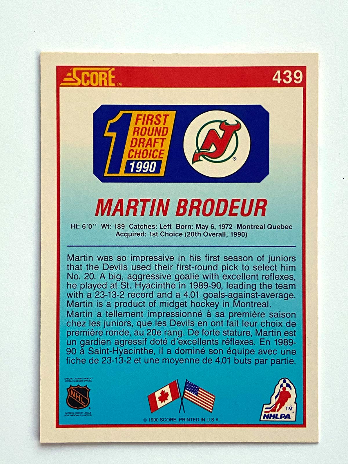 MARTIN BRODEUR 1994-95 Classic All-Rookie Team #AR1 Rookie Card RC New  Jersey Devils Hockey /13500 at 's Sports Collectibles Store